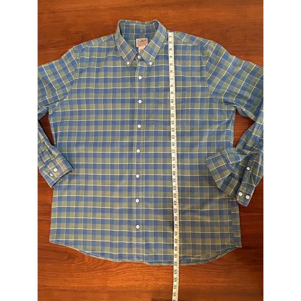 Plaid L.L. Bean Oxford Shirt, Slightly Fitted Untucked‎ Fit - (Mens XL Tall) - Picture 7 of 10